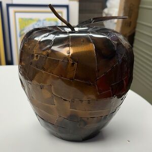 Metallic Brown Apple Sculpture